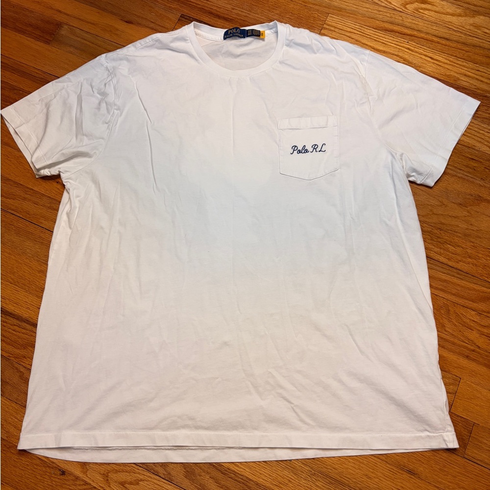 Polo Ralph Lauren Big & Tall White COLLEGE VARSITY BEAR Pocket T Shirt - Picture 3 of 11